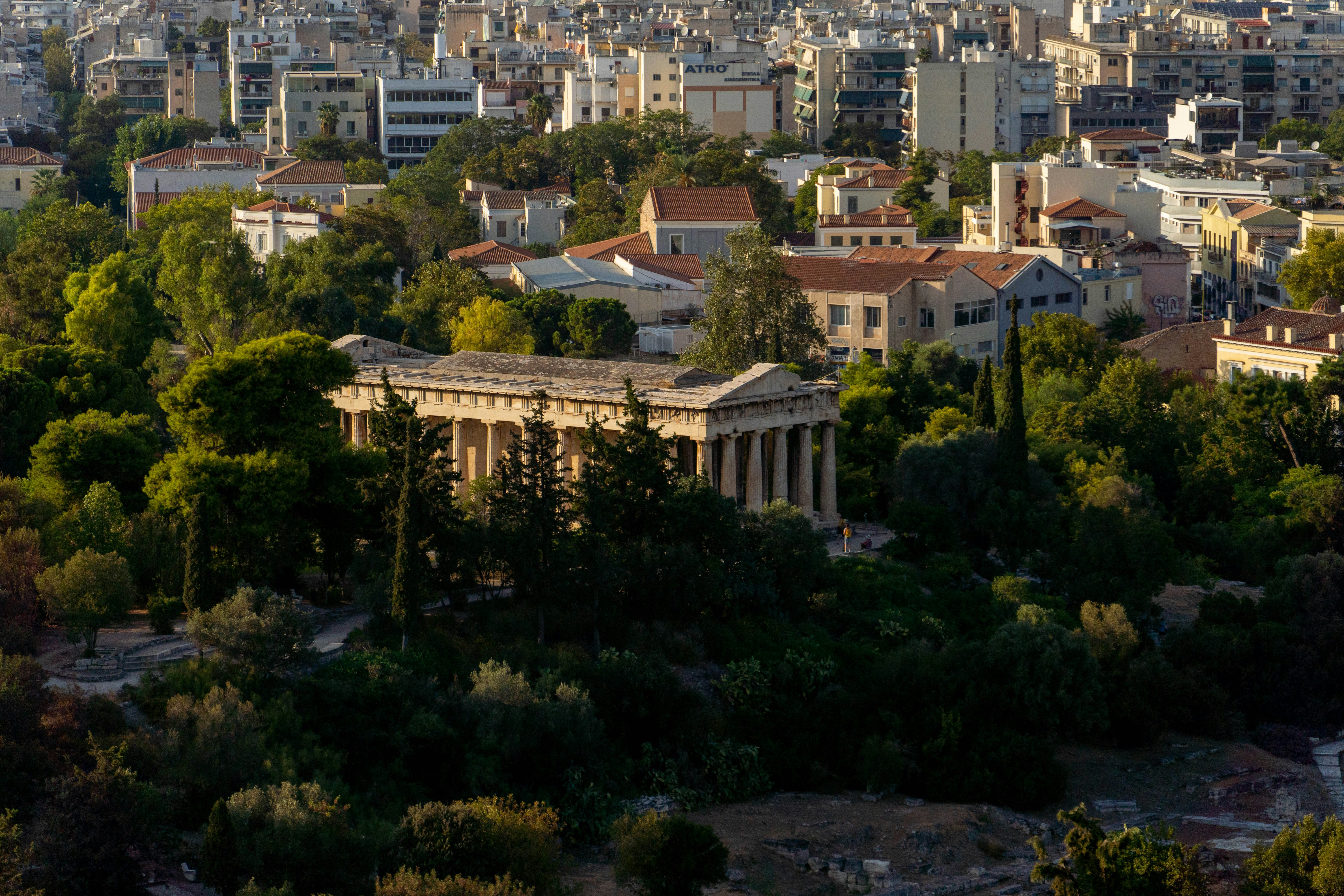 Athens real estate property market showing modern apartment buildings and traditional architecture in central Athens neighborhoods